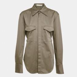 Pre Owned Dion Lee Ash Green Cotton Belted Utility Shirt  S
