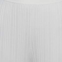 Pre Owned Dion Lee Ivory White Ribbed Knit Pants M