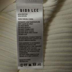Pre Owned Dion Lee Ivory White Ribbed Knit Pants M