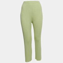 Dion Lee Mint Green Ribbed Knit Pants M