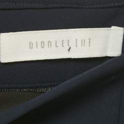 Pre Owned Dion Lee Navy Blue Crepe Bar-tack Detail Trousers S