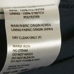 Pre Owned Dion Lee Navy Blue Crepe Bar-tack Detail Trousers S