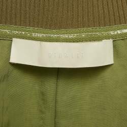 Pre Owned Dion Lee Green Ribbed Hem Nylon Hook Front Jacket M
