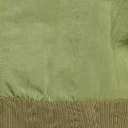 Pre Owned Dion Lee Green Ribbed Hem Nylon Hook Front Jacket M