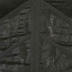 Pre Owned توب كورسيه ديون لي شفاف دانتيل أسود مقطوع صغير