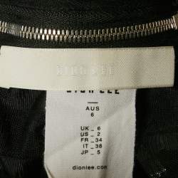 Pre Owned توب كورسيه ديون لي شفاف دانتيل أسود مقطوع صغير