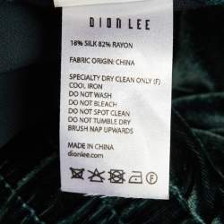 Pre Owned Dion Lee Green/Blue Velvet Straight Fit Trousers M