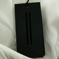 Pre Owned Dion Lee White Pleated Crepe Drape Front Skirt M