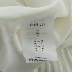 Pre Owned Dion Lee White Pleated Crepe Drape Front Skirt M