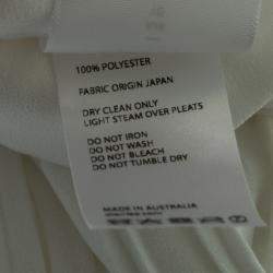 Pre Owned Dion Lee White Pleated Crepe Drape Front Skirt M