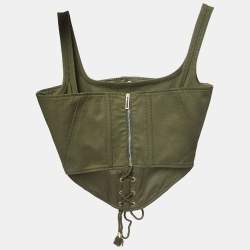 Dion Lee Green Cotton Blend Corset Top M