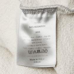 Dior Homme Grey Logo Embroidered Cotton Knit Hooded Sweatshirt XXS
