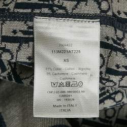 Pre Owned Dior Homme Navy Blue Cotton Knit Zip-Up Hoodie XS