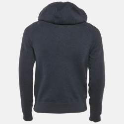 Pre Owned Dior Homme Navy Blue Cotton Knit Zip-Up Hoodie XS