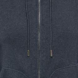 Pre Owned Dior Homme Navy Blue Cotton Knit Zip-Up Hoodie XS
