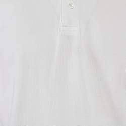 Pre Owned Dior Homme Cotton Pique Contrast Logo Tape Trimmed Polo T-Shirt L