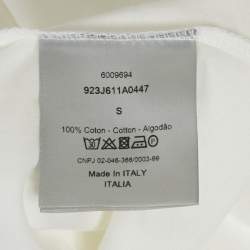 Dior Homme White Cotton Logo Printed Crew Neck T-Shirt S