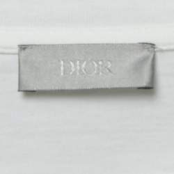Dior Homme White Cotton Logo Printed Crew Neck T-Shirt S