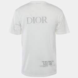 Dior Homme White Cotton Logo Printed Crew Neck T-Shirt S