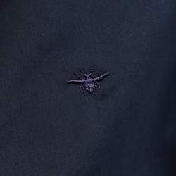 مملوكة مسبقًا Dior Homme Navy Blue Cotton Short Sleeve Shirt L