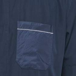مملوكة مسبقًا Dior Homme Navy Blue Cotton Short Sleeve Shirt L