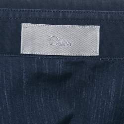 مملوكة مسبقًا Dior Homme Navy Blue Cotton Short Sleeve Shirt L