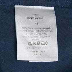 مملوكة مسبقًا Dior Homme Navy Blue Cotton Short Sleeve Shirt L