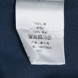 مملوكة مسبقًا Dior Homme Navy Blue Cotton Short Sleeve Shirt L