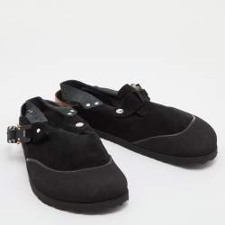 Pre Owned Dior Homme x Birkenstock Black Suede and Rubber Limited Edition Flat Slides Size 45