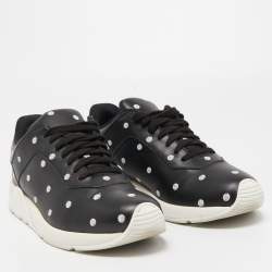 Pre Owned Dior Black Leather Polka Dot Low Top Sneakers Size 40