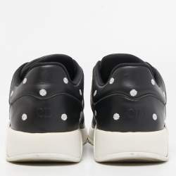 Pre Owned Dior Black Leather Polka Dot Low Top Sneakers Size 40