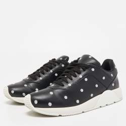Pre Owned Dior Black Leather Polka Dot Low Top Sneakers Size 40