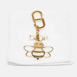 Pre Owned Dior X Kaws Bee Gold Tone Keychain