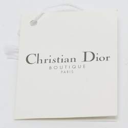 Pre Owned Dior Beige/Navy Blue Oblique Canvas and Leather Luggage Tag