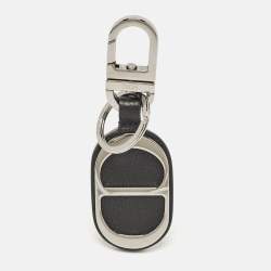 Pre Owned Dior Black Leather CD Icon Signature Key Ring