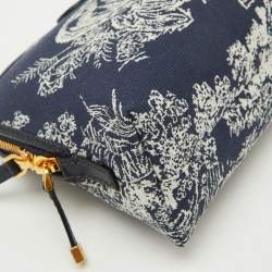 Dior Blue Toile de Jouy Reverse Jacquard Canvas 30 Montaigne Cosmetic Pouch