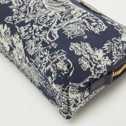 Dior Blue Toile de Jouy Reverse Jacquard Canvas 30 Montaigne Cosmetic Pouch
