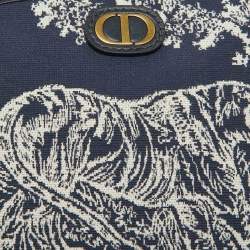 Dior Blue Toile de Jouy Reverse Jacquard Canvas 30 Montaigne Cosmetic Pouch