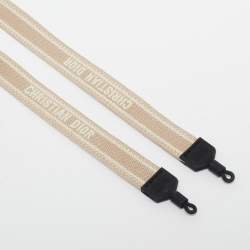 Pre Owned Dior Beige Logo Embroidered Woven Sunglasses Strap