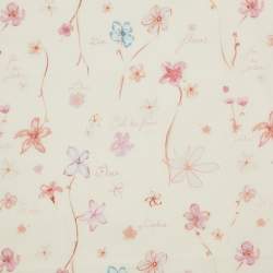 Pre Owned Dior Ivory White Floral Print Silk Square Scarf 