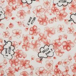 Pre Owned Dior White Floral Hello Dior Print Silk Bandana Scarf 