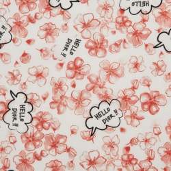 Dior White Floral Hello Dior Print Silk Bandana Scarf 