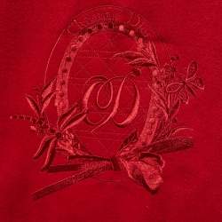 Dior Boutique Vintage Red Cashmere Fringed Scarf