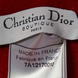 Dior Boutique Vintage Red Cashmere Fringed Scarf