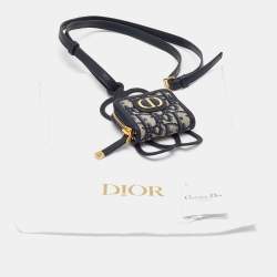 Dior Navy Blue Oblique Canvas and Rubber 30 Montaigne Phone Cover with Airpods Pro Case