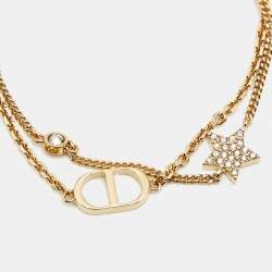 مملوكة مسبقًا Dior Petit CD Crystals Gold Tone Bracelet