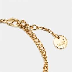مملوكة مسبقًا Dior Petit CD Crystals Gold Tone Bracelet