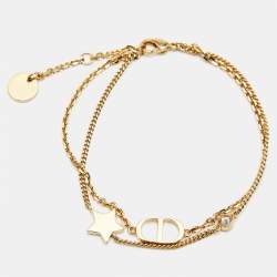 مملوكة مسبقًا Dior Petit CD Crystals Gold Tone Bracelet