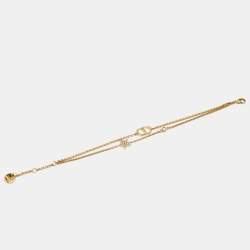 مملوكة مسبقًا Dior Petit CD Crystals Gold Tone Bracelet