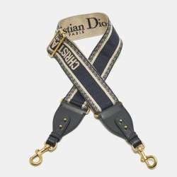 Pre Owned حمالة حقيبة كتف ديور جلد مضفر أسود